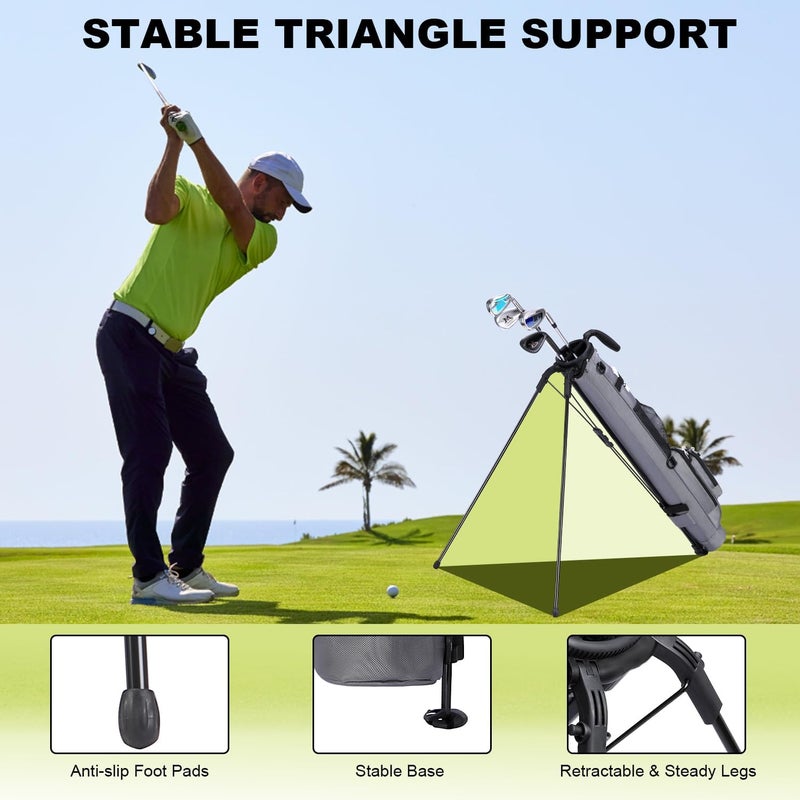 MAZEL Lightweight Golf Bag for Men – Easy to Carry Golf Clubs Bag with Shoulder Strap,Pitch n Putt Golf Stand Bag for Driving Range,Par 3 and Executive Courses - Fit Up to 8 Clubs - Image 4